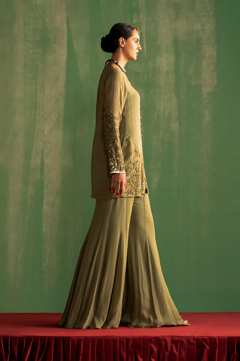 Aadhira Green Gharara Set